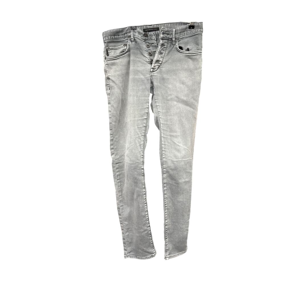 John Varvatos Women's High Waist Black Jeans Buttonfly 29 Stretchy Straight Leg